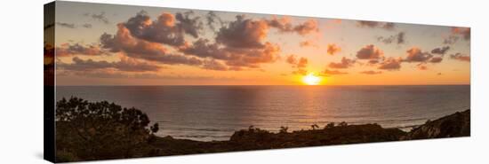 Sunset over the Pacific Ocean, Torrey Pines State Natural Reserve, San Diego, San Diego County-null-Stretched Canvas