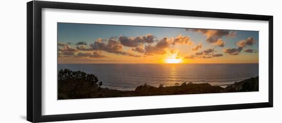 Sunset over the Pacific Ocean, Torrey Pines State Natural Reserve, San Diego, San Diego County,...-null-Framed Photographic Print