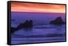 Sunset over the Pacifica Ocean from Seal Rock along the Oregon Coast.-Darrell Gulin-Framed Stretched Canvas