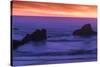 Sunset over the Pacifica Ocean from Seal Rock along the Oregon Coast.-Darrell Gulin-Stretched Canvas