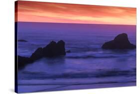 Sunset over the Pacifica Ocean from Seal Rock along the Oregon Coast.-Darrell Gulin-Stretched Canvas