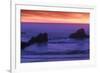 Sunset over the Pacifica Ocean from Seal Rock along the Oregon Coast.-Darrell Gulin-Framed Photographic Print