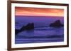 Sunset over the Pacifica Ocean from Seal Rock along the Oregon Coast.-Darrell Gulin-Framed Photographic Print