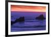 Sunset over the Pacifica Ocean from Seal Rock along the Oregon Coast.-Darrell Gulin-Framed Photographic Print