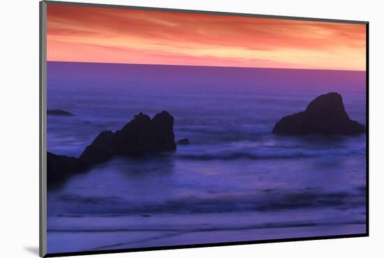 Sunset over the Pacifica Ocean from Seal Rock along the Oregon Coast.-Darrell Gulin-Mounted Photographic Print