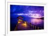 Sunset over the Pier, Hotel Seraya, Flores Island, Indonesia, Southeast Asia, Asia-Laura Grier-Framed Photographic Print