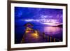 Sunset over the Pier, Hotel Seraya, Flores Island, Indonesia, Southeast Asia, Asia-Laura Grier-Framed Photographic Print