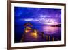 Sunset over the Pier, Hotel Seraya, Flores Island, Indonesia, Southeast Asia, Asia-Laura Grier-Framed Photographic Print