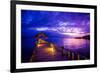 Sunset over the Pier, Hotel Seraya, Flores Island, Indonesia, Southeast Asia, Asia-Laura Grier-Framed Photographic Print