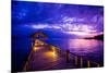 Sunset over the Pier, Hotel Seraya, Flores Island, Indonesia, Southeast Asia, Asia-Laura Grier-Mounted Photographic Print