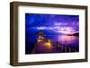 Sunset over the Pier, Hotel Seraya, Flores Island, Indonesia, Southeast Asia, Asia-Laura Grier-Framed Premium Photographic Print