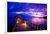 Sunset over the Pier, Hotel Seraya, Flores Island, Indonesia, Southeast Asia, Asia-Laura Grier-Framed Premium Photographic Print