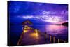 Sunset over the Pier, Hotel Seraya, Flores Island, Indonesia, Southeast Asia, Asia-Laura Grier-Stretched Canvas