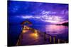 Sunset over the Pier, Hotel Seraya, Flores Island, Indonesia, Southeast Asia, Asia-Laura Grier-Stretched Canvas