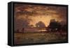 Sunset over the Plain of Barbizon-Thomas Rowlandson-Framed Stretched Canvas