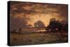 Sunset over the Plain of Barbizon-Thomas Rowlandson-Stretched Canvas