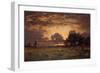 Sunset over the Plain of Barbizon-Thomas Rowlandson-Framed Giclee Print