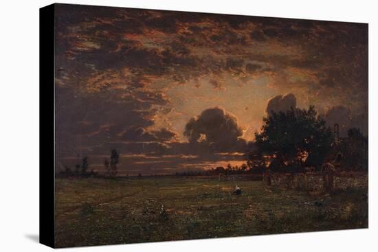 Sunset over the Plain of Barbizon-Théodore Rousseau-Stretched Canvas