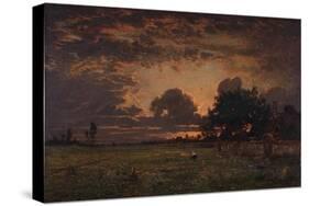 Sunset over the Plain of Barbizon-Théodore Rousseau-Stretched Canvas