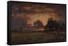 Sunset over the Plain of Barbizon-Théodore Rousseau-Framed Stretched Canvas