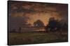 Sunset over the Plain of Barbizon-Théodore Rousseau-Stretched Canvas