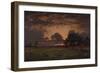 Sunset over the Plain of Barbizon-Théodore Rousseau-Framed Giclee Print