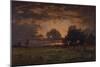 Sunset over the Plain of Barbizon-Théodore Rousseau-Mounted Giclee Print