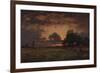 Sunset over the Plain of Barbizon-Théodore Rousseau-Framed Giclee Print