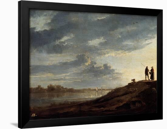 Sunset over the River, 1650s-Aelbert Cuyp-Framed Giclee Print