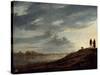 Sunset over the River, 1650s-Aelbert Cuyp-Stretched Canvas