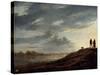Sunset over the River, 1650s-Aelbert Cuyp-Stretched Canvas