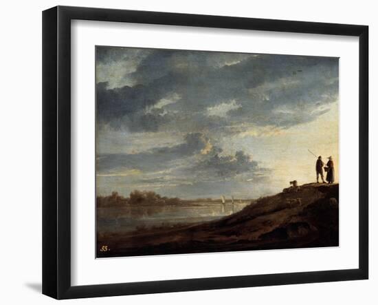 Sunset over the River, 1650s-Aelbert Cuyp-Framed Giclee Print