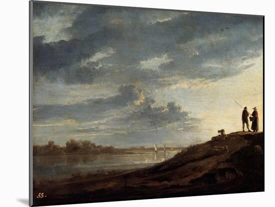 Sunset over the River, 1650s-Aelbert Cuyp-Mounted Giclee Print