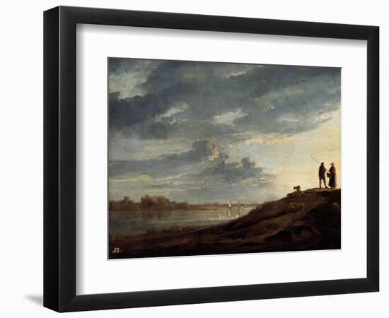 Sunset over the River, 1650s-Aelbert Cuyp-Framed Premium Giclee Print