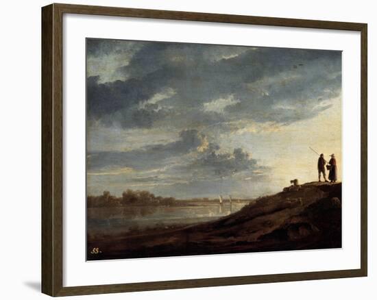 Sunset over the River, 1650s-Aelbert Cuyp-Framed Giclee Print