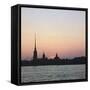 Sunset over the River Neva in St Petersburg-CM Dixon-Framed Stretched Canvas