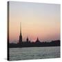 Sunset over the River Neva in St Petersburg-CM Dixon-Stretched Canvas