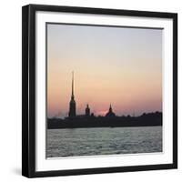 Sunset over the River Neva in St Petersburg-CM Dixon-Framed Photographic Print