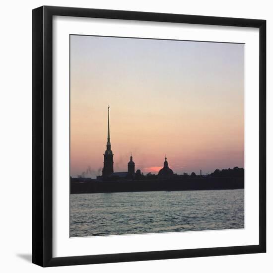 Sunset over the River Neva in St Petersburg-CM Dixon-Framed Photographic Print