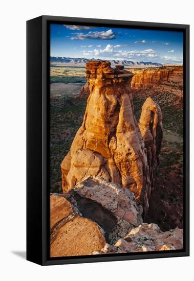 Sunset Over The Rock Formations In Colorado National Monument Near Grand Junction, Colorado-Jay Goodrich-Framed Stretched Canvas