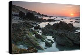 Sunset over the Rocks in Jericoacoara, Brazil-Alex Saberi-Stretched Canvas