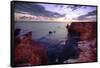 Sunset Over The Rocks Of Cabo Rojo, Puerto Rico-George Oze-Framed Stretched Canvas