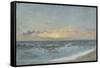 Sunset over the Sea, 1900 (Oil on Board)-William Pye-Framed Stretched Canvas