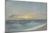 Sunset over the Sea, 1900 (Oil on Board)-William Pye-Mounted Premium Giclee Print