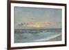 Sunset over the Sea, 1900 (Oil on Board)-William Pye-Framed Giclee Print