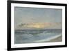 Sunset over the Sea, 1900 (Oil on Board)-William Pye-Framed Giclee Print