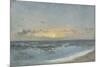 Sunset over the Sea, 1900 (Oil on Board)-William Pye-Mounted Giclee Print