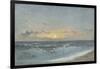 Sunset over the Sea, 1900 (Oil on Board)-William Pye-Framed Giclee Print