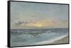 Sunset over the Sea, 1900 (Oil on Board)-William Pye-Framed Stretched Canvas