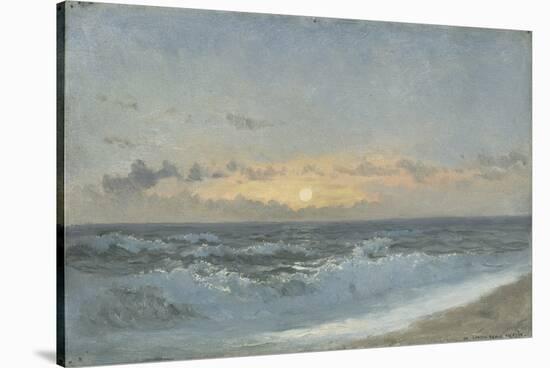 Sunset over the Sea, 1900 (Oil on Board)-William Pye-Stretched Canvas